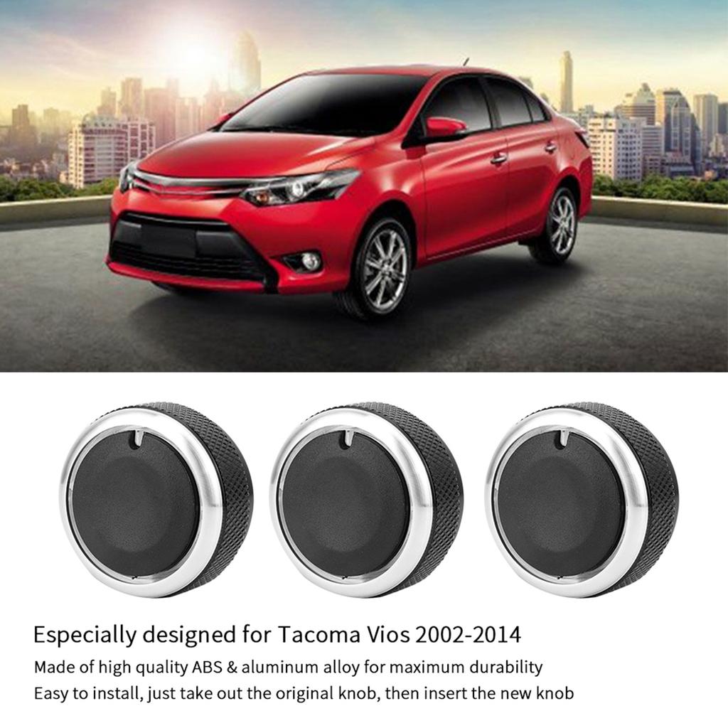 Car Conditioning Control Knob, Fits 2002 to 2014, ABS Aluminum Alloy, sy to Install