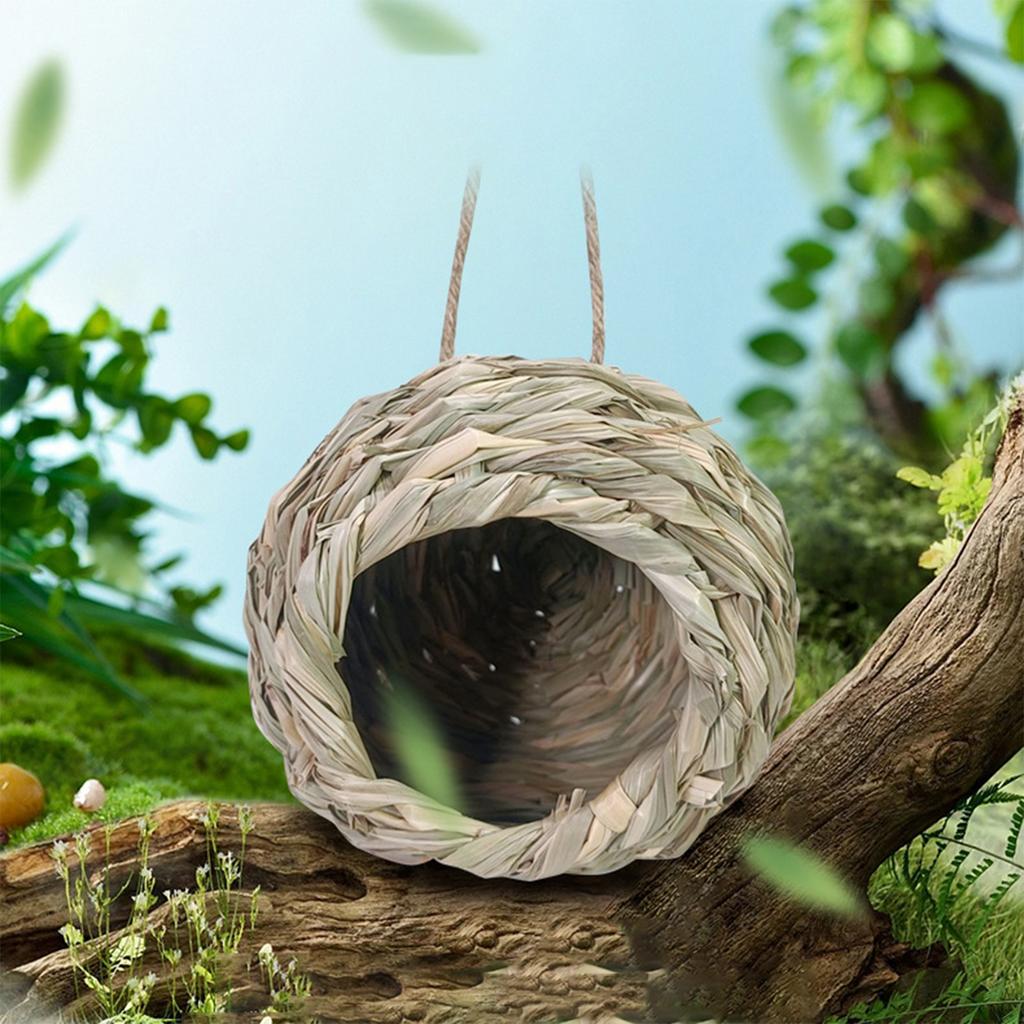 Birds Nest Hand Woven Hummingbird Nest House Weaved Hanging Parrot Quail Nest Garden Outdoor Decorative Bird Room