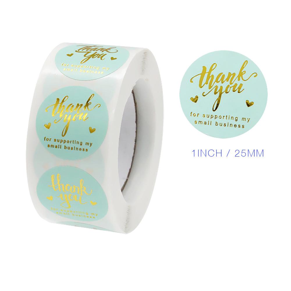 500PCS Round Labels Kraft Paper Thank You Sticker Dragees Candy Bag Flower Gift Box Cake Boxes and Packaging Wedding Stickers