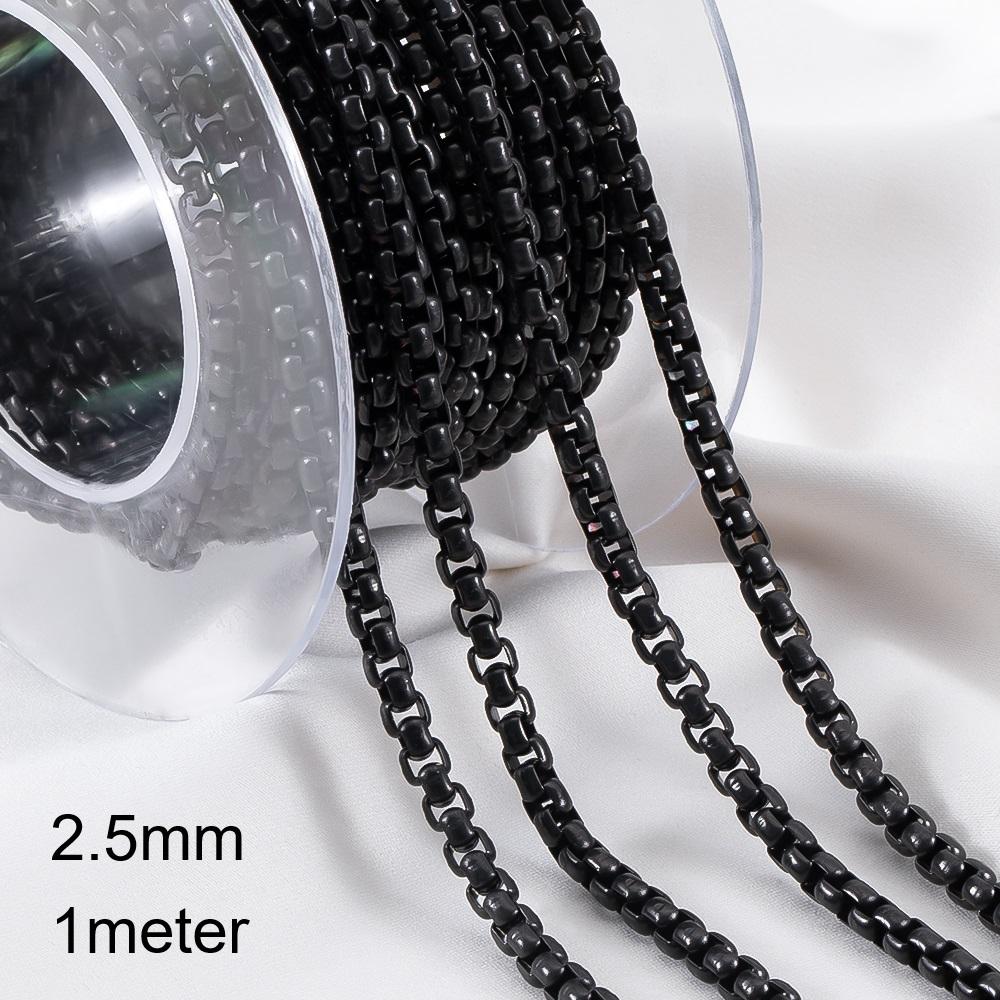2meter 1meter Black Plated Chain for Men Punk Jewelry Making Necklace Stainless Steel Trend Link Chain Chunky Chain DIY Bracelet