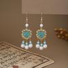 Elegant Butterfly Water Drop Pearl Tassel Earrings for Women - Traditional Qipao Style