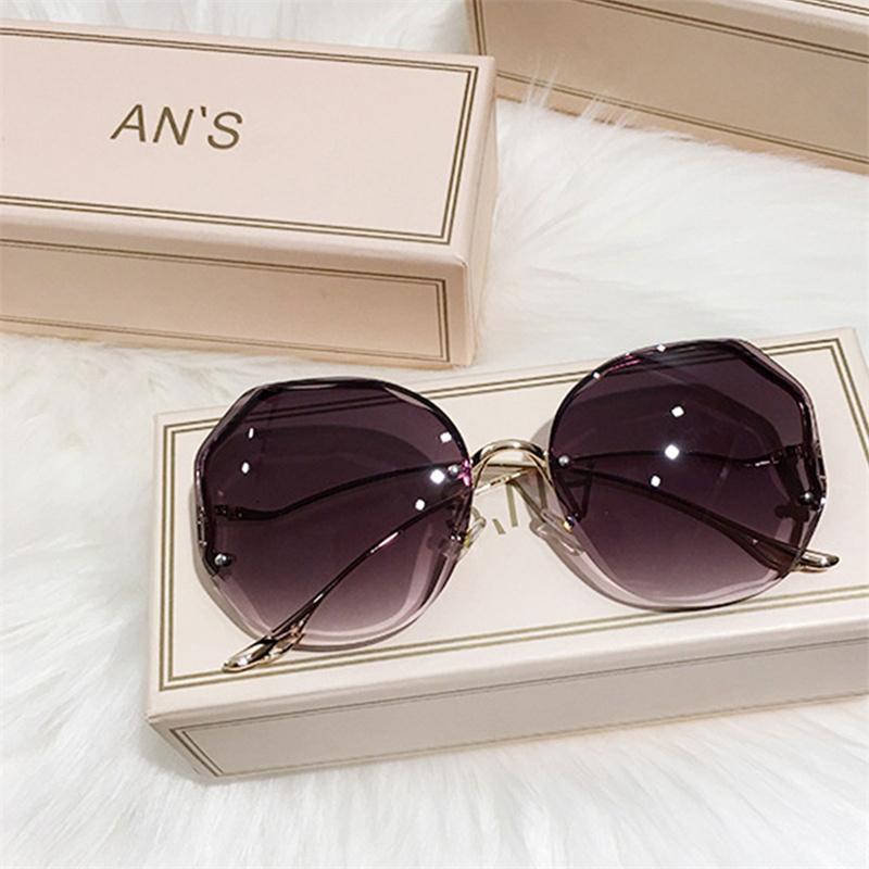 2021 Fashion Gradient Women Ocean Water Cut Trimmed Lens Sun Glasses Femaleuv400