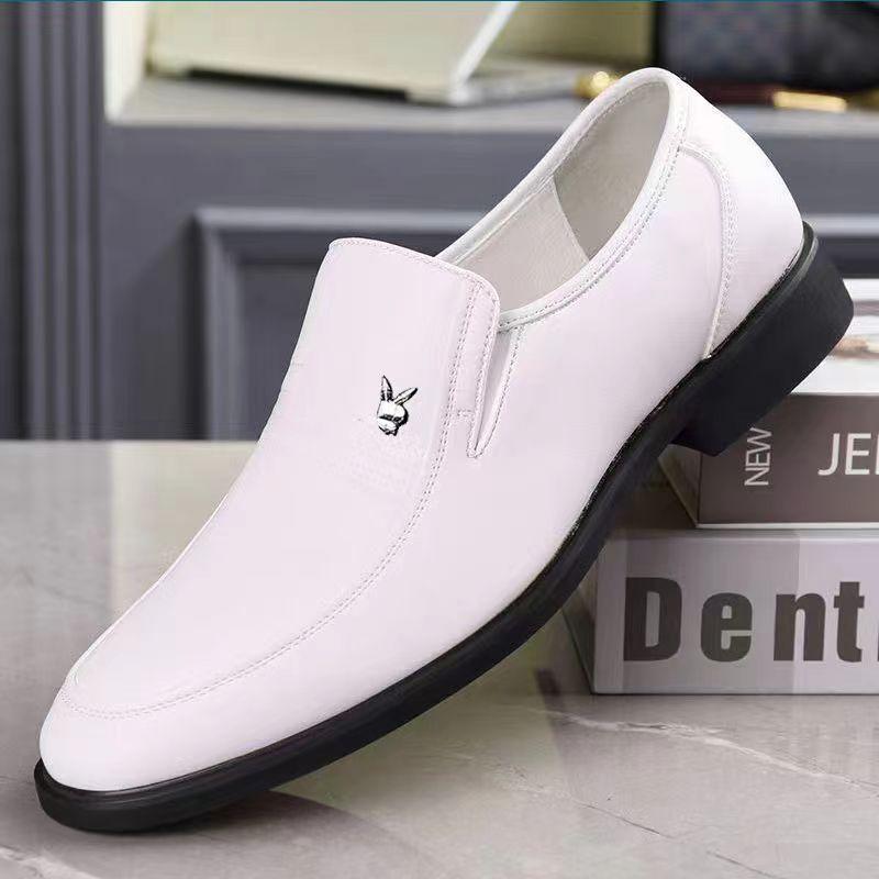 

Мужская мода Туфли формальные слипоны - модный британский стиль, прочная резиновая подошва, удобные, деловой кэжуал, слипоны, обувь для ленивых 44 белый