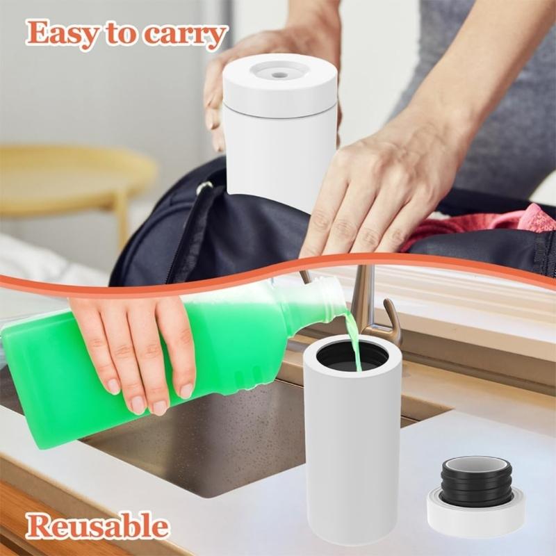 Silicone Dish Soap Dispenser Reusable Dish Soap Squeeze Bottle Portable Dishwashing Liquid Dispenser for Kitchen Sink