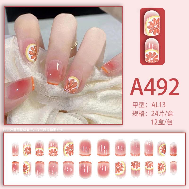 Manicure Sheet, Fake Nails, Finished Product, Simple Lemon Ice Style Manicure, Hair Change, Wearing Nails