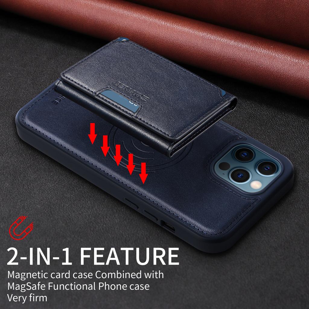 For iPhone 12 Pro Max 6.7 Inch Magnetic Case BETOPNICE Leather Phone Cover Kickstand with Detachable Card Bag