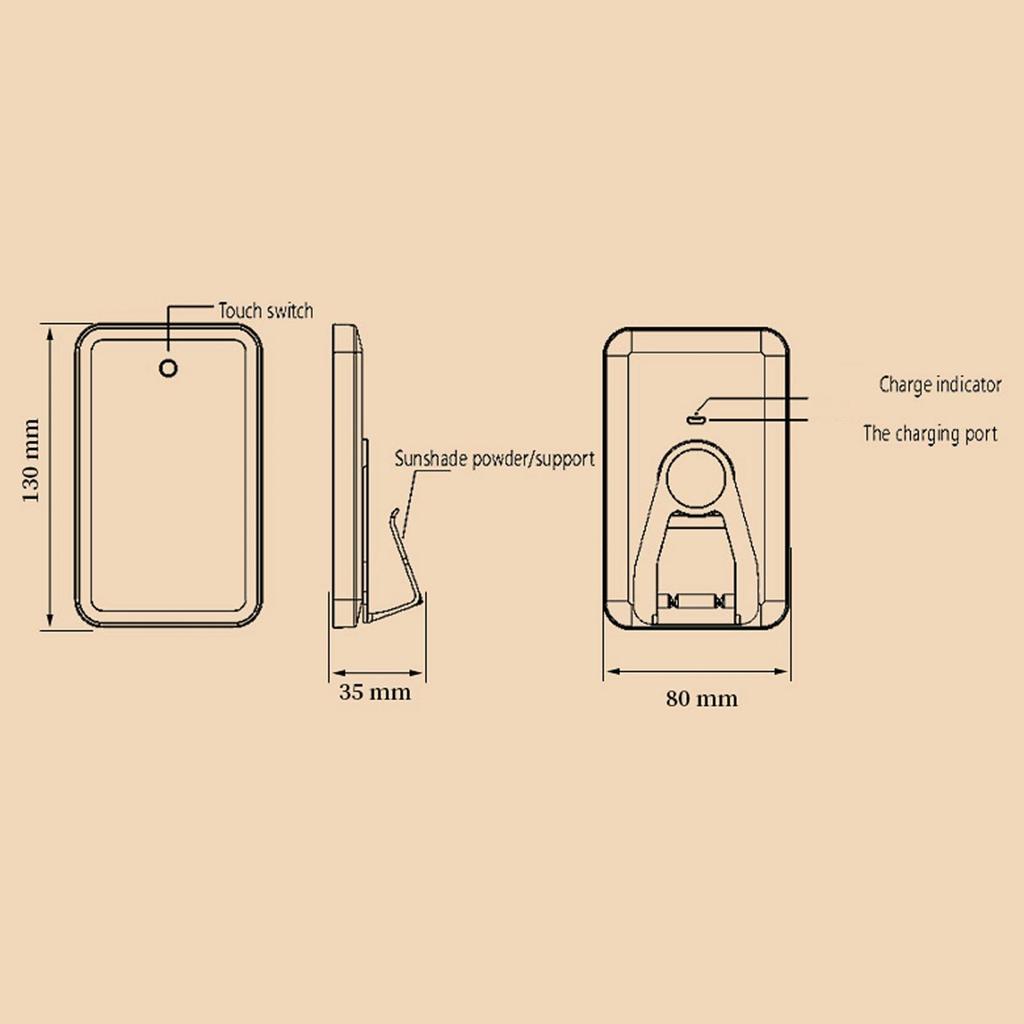 Rechargeable Travel Makeup Mirror Car Sun Visor Vanity Mirror Women