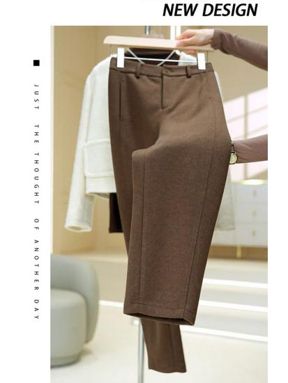 Women's Spring/Autumn Velvet Acetate Wool Scimitar Sweatpants 2025 - New Casual Sports Banana Pants