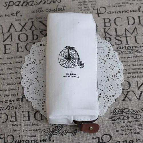 Kawaii Piórnik Uroczy Vintage Paryski Piórnik Torba Płócienna Portmonetka na Zamek Błyskawiczny Portfel Kosmetyczka Torba na Artykuły Papiernicze