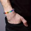 1pc Volcanic Stone Beaded Bracelet For Men Women Natural Porous Basalt Lava Rock Beads Colorful Gemstone Handmade Beaded String
