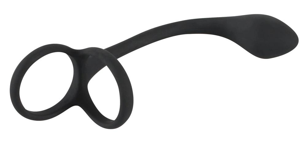 3in1 Penis Ring with Anal Plug - Black Velvets