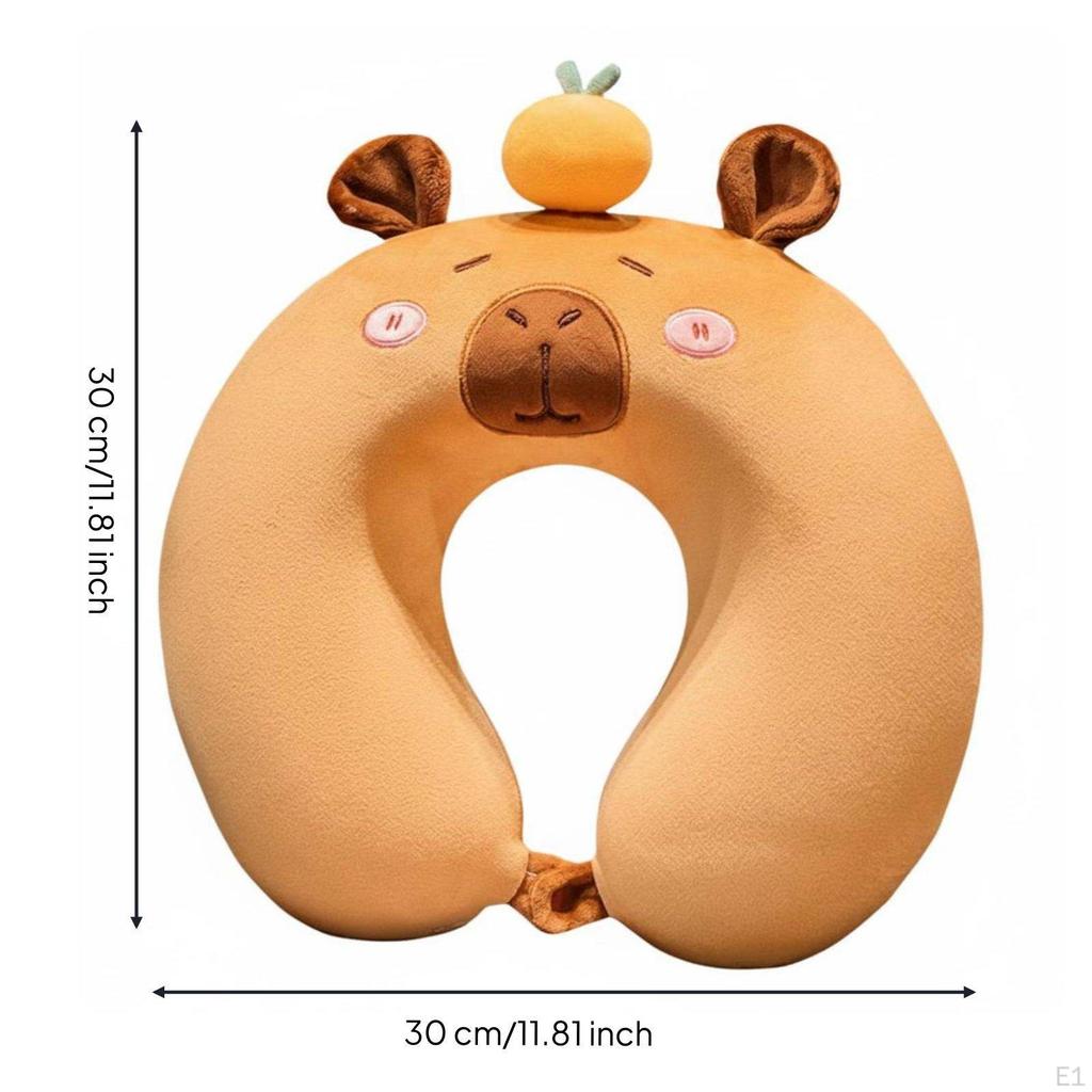 Capybara Neck Pillow Portable and Lightweight UShaped Travel Soft Cushion Material