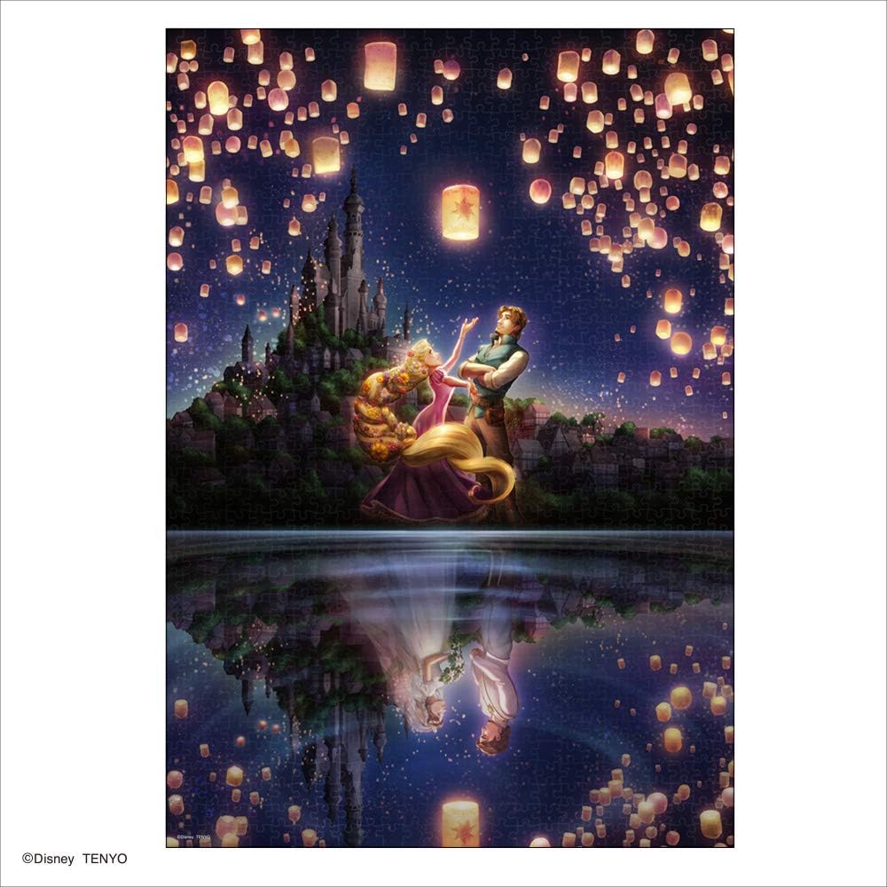 Tenyo Disney Tangled Glow-in-the-Dark 1000-Piece Jigsaw Puzzle with Glue and Spatula (51x73.5cm)