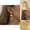 Elegante Geometrische Gold-Quastenohrringe Stilvolles Asymmetrisches Design Legierung Beschichtet
