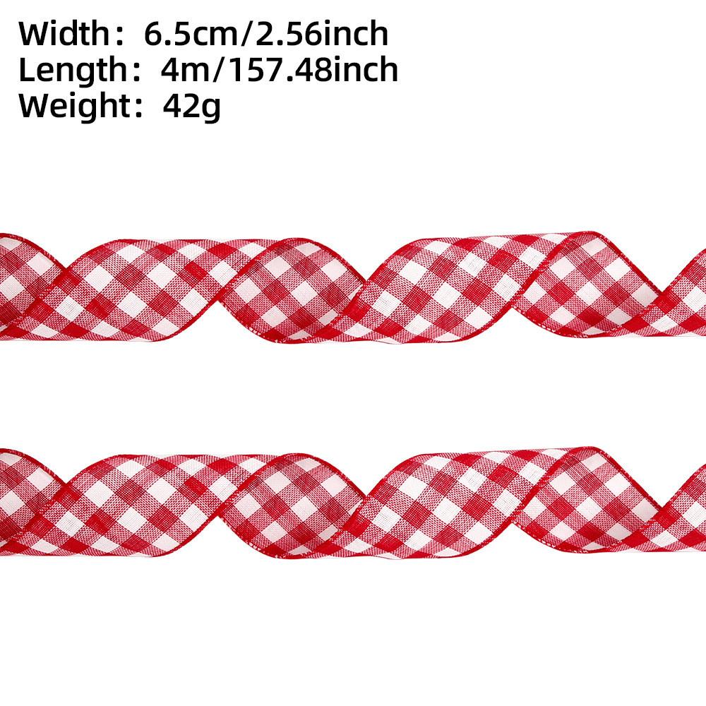 Colorful Checkered 65cm Polyester Ribbon For Holiday Gifts And Home Decor