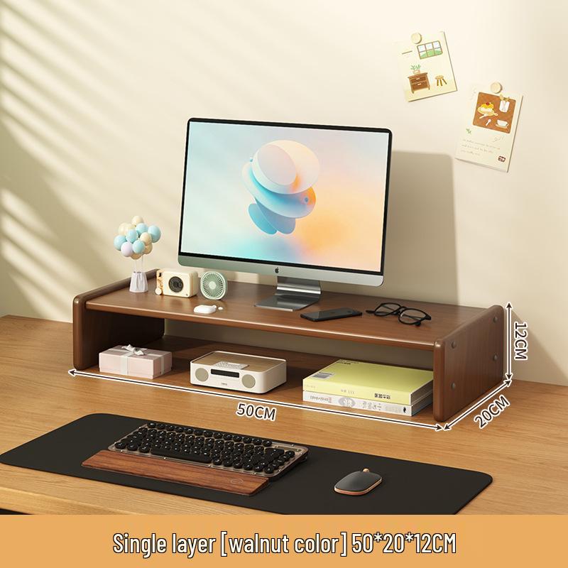 Monitor Riser Desktop Stand with Storage Shelves