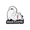 Unique Cartoon Lazy Cat Brooch Creative Flame Design Badge For Decoration Stylish