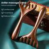 Peigne de Massage Méridien à Tête à Six Griffes Antistatique en Bois Naturel à Dents Larges Outil Gua Sha Grattoir Spa Favorise la Circulation Sanguine