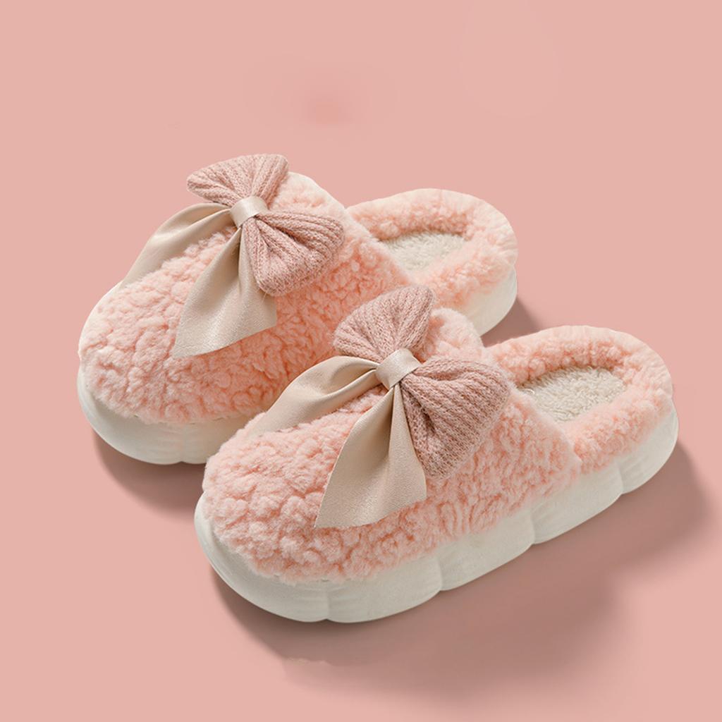 Modische Baumwoll-Hausschuhe mit Sohle, Winter Indoor Homewear, Dicksohlige Plüsch-Hausschuhe für die Erholung nach der Geburt