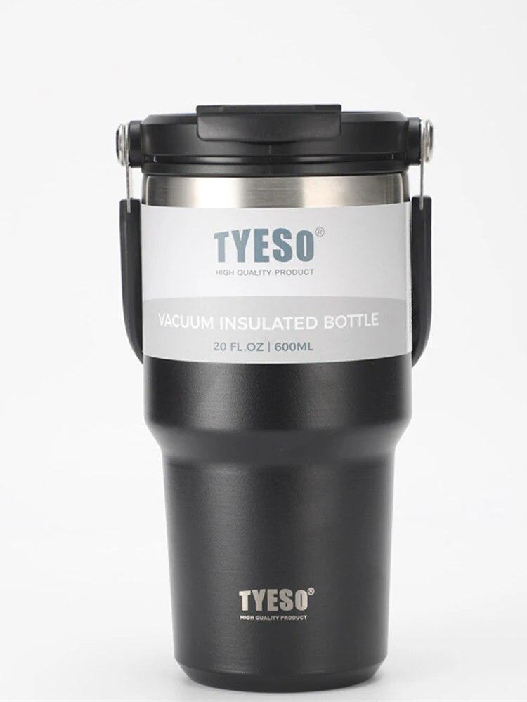 

Tyeso s New Coffee Cup With Double-Layer Insulation And Cold Insulation Portable Ice Cream Cup Large Capacity Stainless Steel 501-600ml чёрный