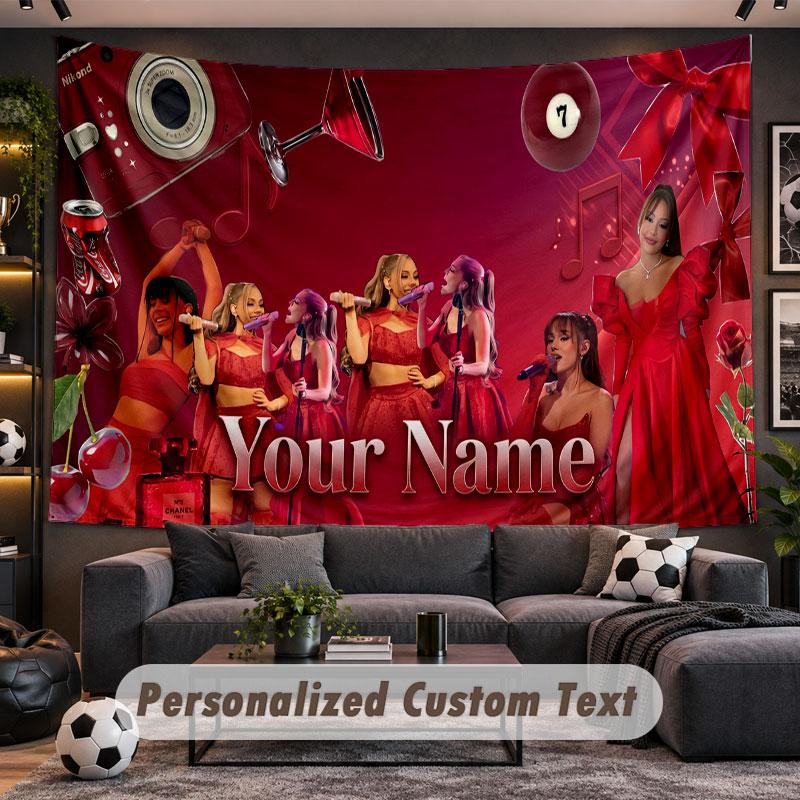 Wall Hanging Tapestry Custom NameAyliva Pattern Personalized Printed Fabric Wall Decor