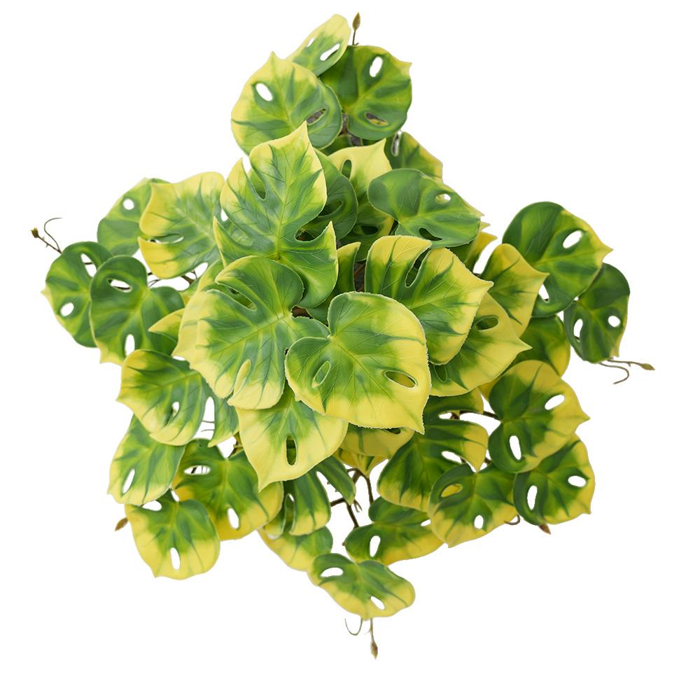 

Large Artificial Monstera Turtle Leaf with 42 Leaves Indoor Outdoor UV Resistant Fake Plant Greenery for Home Garden Decor жёлтый
