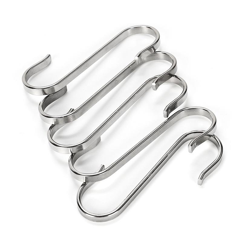 Thickened Stainless Steel S-Shaped Kitchen Hanging Hook Set (Large, Medium, Small)