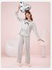 Fenteng [100% Cotton] Skin Friendly Round Neck Long Sleeved Puppy Sweet Girl Student Pajamas Home Suit Set