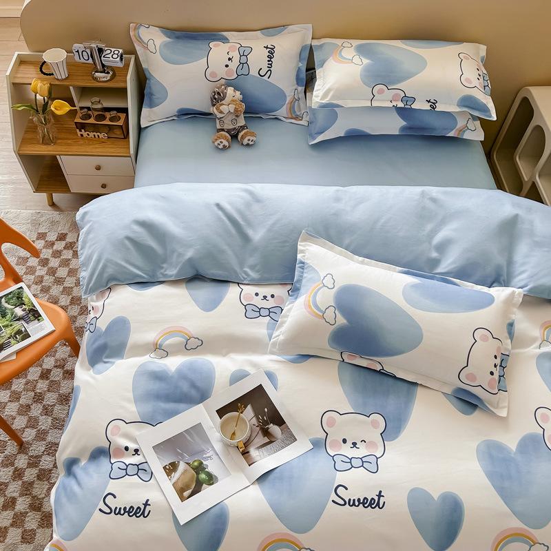 Bed Sheet Bedding Four-piece Set Thickened Brushed Quilt Cover Bed Dormitory Bedding Quilt Cover