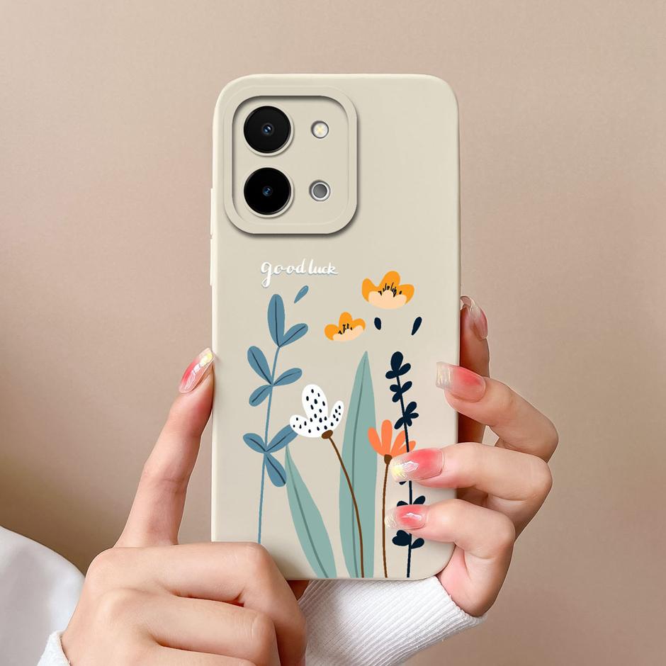 For Vivo Y28 4G 5G Case Fashion Sweet Girl Liquid Silicone Soft TPU Shockproof Phone Cover For VivoY28 4G 5G Fundas Capa Coque