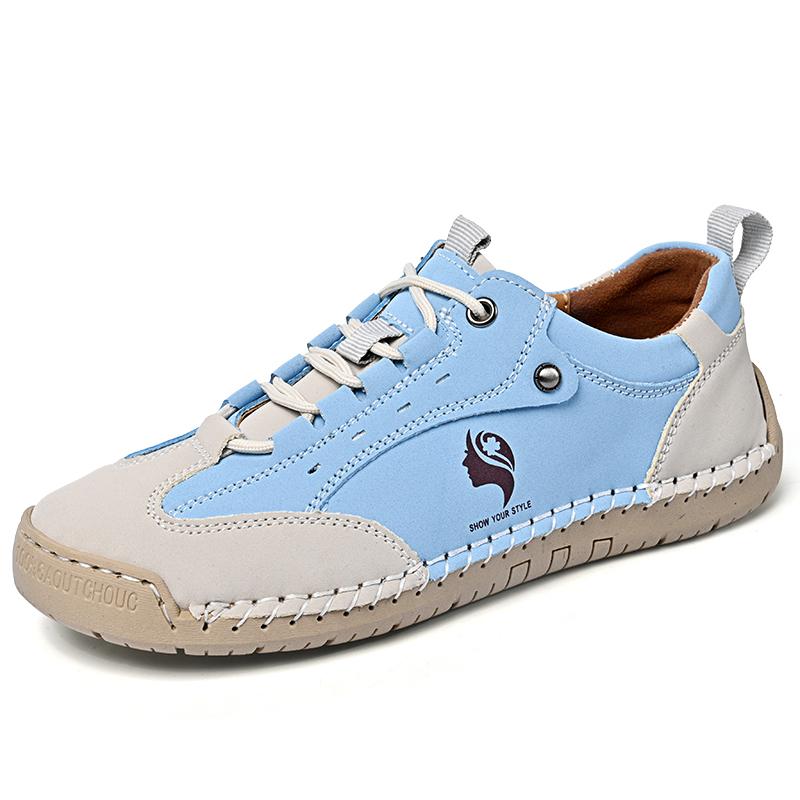 

Large Size 43 Handmade Split Leather Casual Leather Shoes Women Loafers Comfortable Driving Shoe Moccasins Women Flats Shoes 36 синий