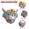 Highland Cow Head Wall Decor Wall Sculpture Cute Decorative Wall Art Decor Ornament for Home Fence Farmhouse Office Outdoor