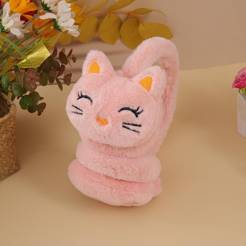 Korean Version Autumn And Winter Plush Warm Earmuffs, Plush Cute Cartoon Cat Earmuffs Protect Ears From Cold