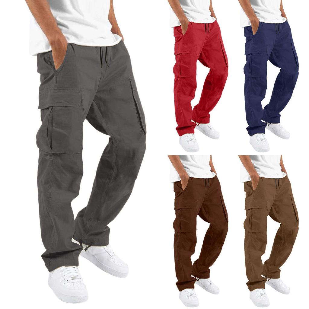 Sommer Neue Herren Arbeitshose Kordelzug Mehrfach-Taschen Freizeithose