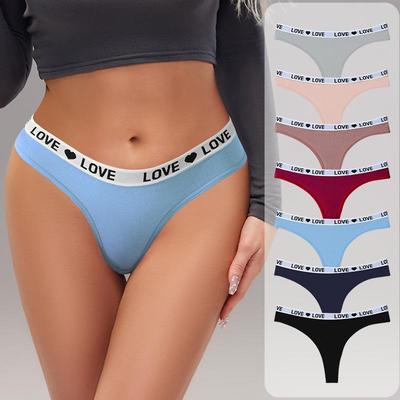 7 Stuks Sexy Dames Strings Lage Taille Ondergoed Letter Meisjes Slips Katoen G-String Ademend Dames Slipje Vrouwelijke Lingerie
