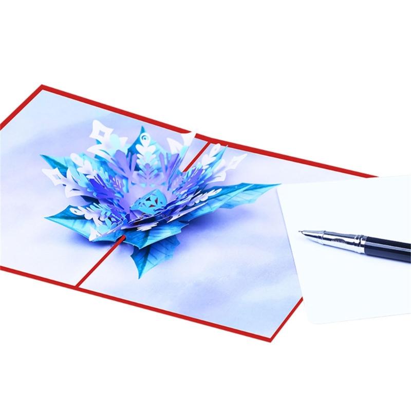 Festive Christmas Snowflake Pop up Card 3D Design with Vibrant Colors Christmas Greeting Card for Holiday