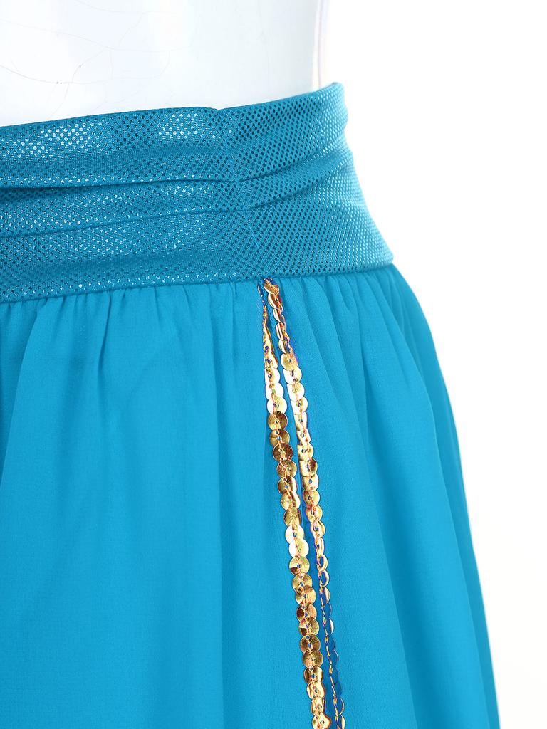 Dámské bloomery na břišní tanec Halloweenská tématická párty Karnevalový kostým Nařasený pas Rozparky na stranách