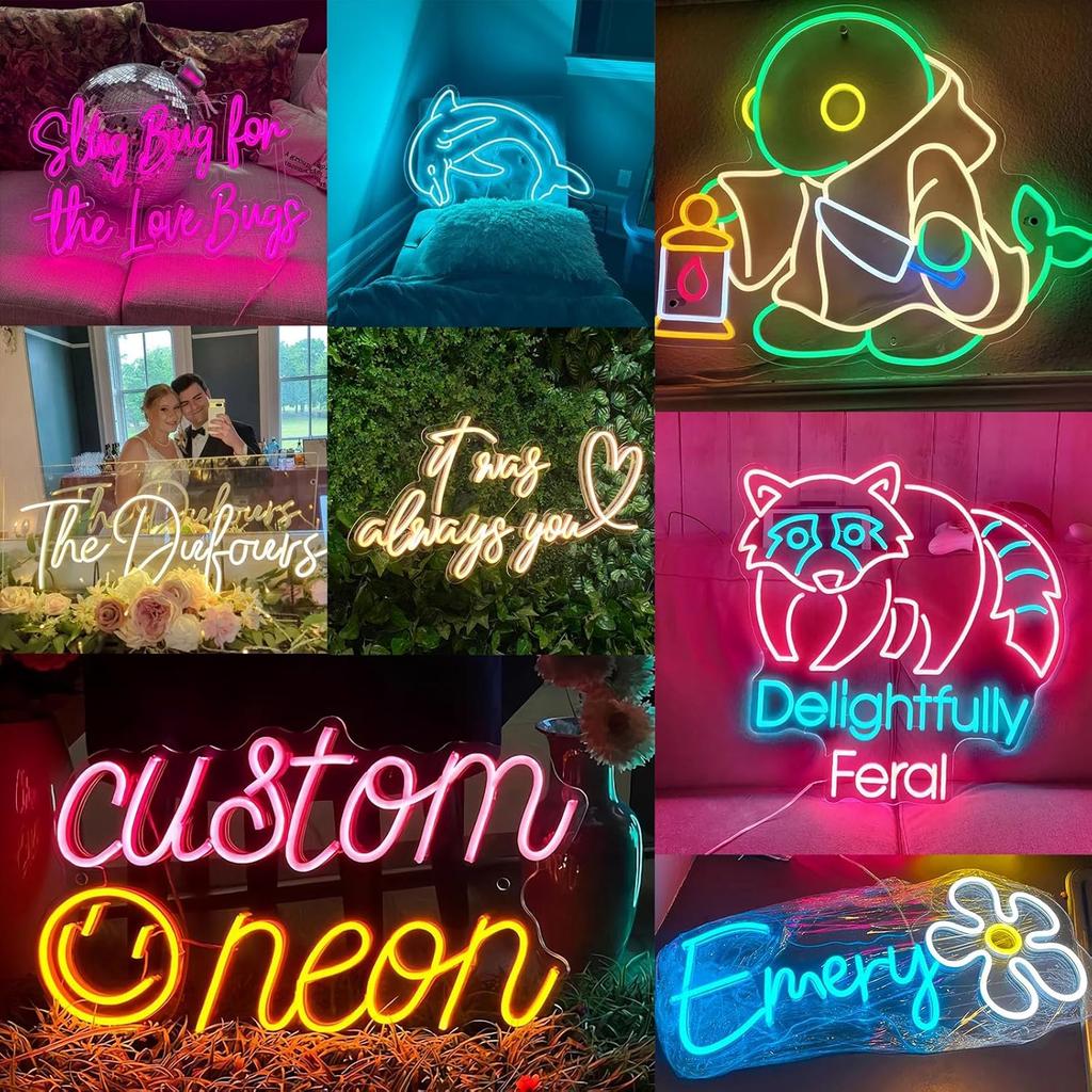 Custom Neon Sign - Customizable Neon Signs for Wall Decor, Neon Name Sign Personalized for Wedding Birthday Party Gifts, Neon Lights for Bedroom Bar