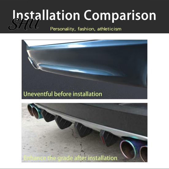 Car Body Spoiler 4Pcs Spoilers Easy Installation Fine Workmanship Eco-friendly Anti-deform Anti-scratch Decorate PP Material Universal Triangle Bumper