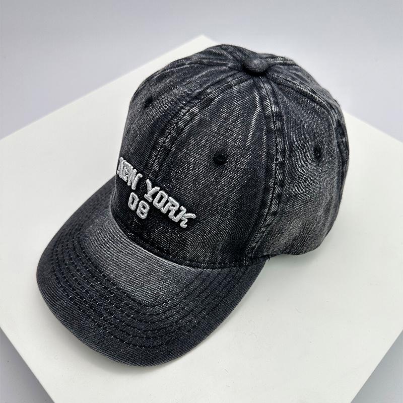 Baseball Her Him For Women Men School Old Vintage Caps Peaked Hats Cotton Embroidery Washing Versatile Snapback Fashion Denim Letter Outdoor