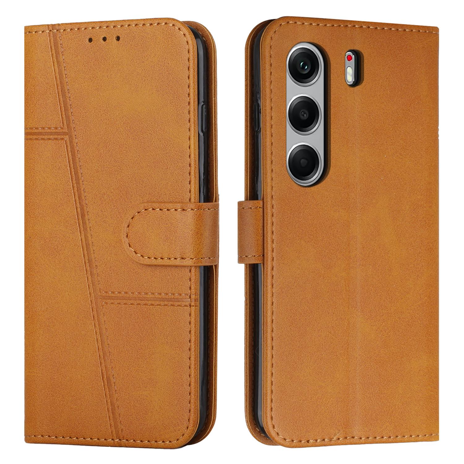 

For TECNO Camon 40 Pro 4G Case Leather Stand Protective Phone Cover Yellow