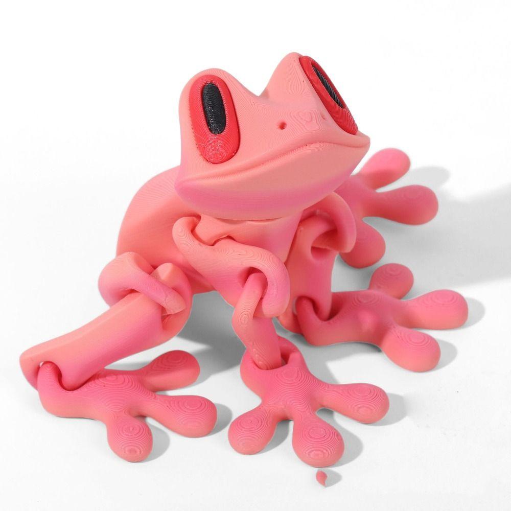 Cartoon 3D Printed Frog Model Movable Joints 3D Printed Frog Toy  Birthday Gift