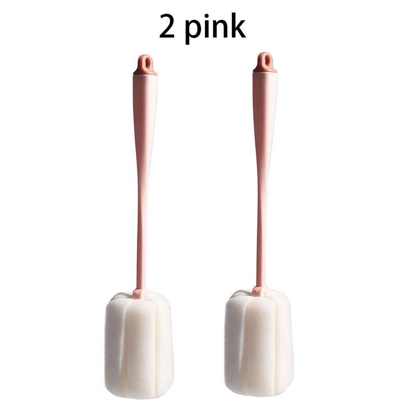 

2pcs Long Handle Brush For Glass Cup And Milk Bottle Cleaning High Elastic Sponge Brushs Kitchen Washing Tools Accessories 26cm L 26.3cm