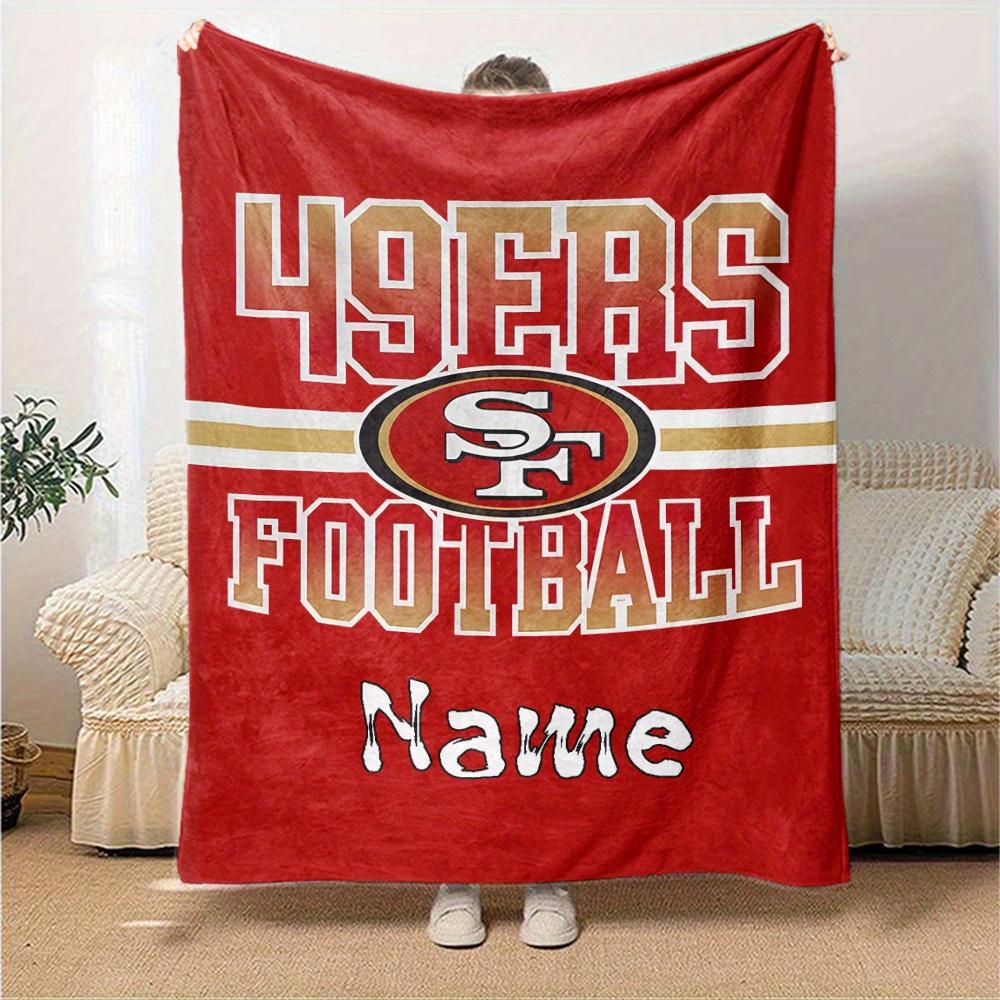 49Ers Football Team Logo Customized Your Name Blanket Lightweight And Comfortable Warm Blanket Suitable For Bed Home Chair Office Sofa Camping