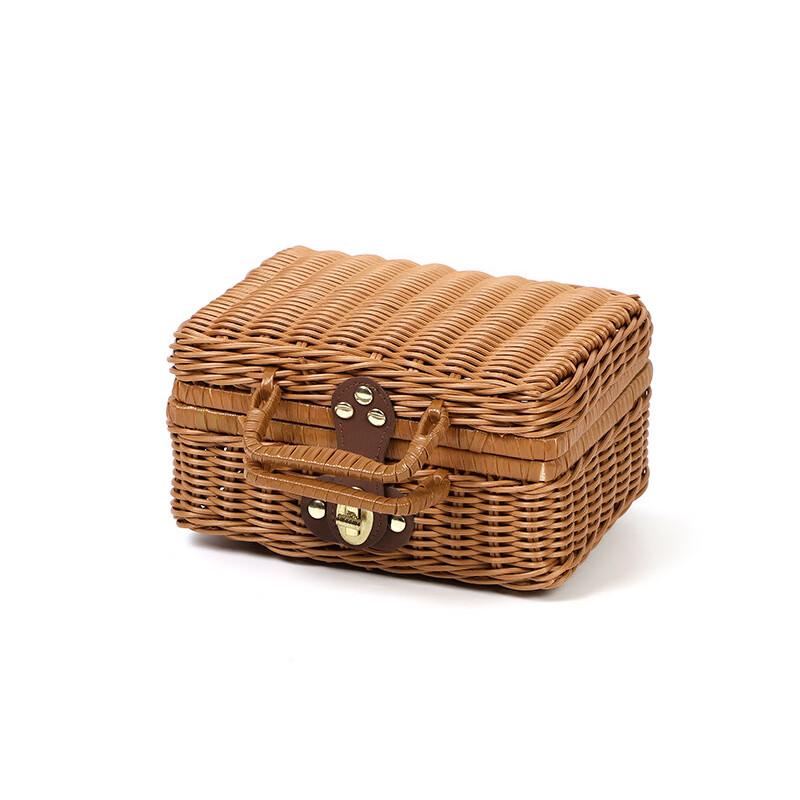 Handwoven Rattan-Style Picnic Storage Box
