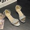 Summer New Sandals Women's Fashion Student Bag Heel Buckle Flat Sandals Women