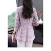 Lace Shirt Women's Long Sleeve Spring Autumn New V-neck Mid-length Waist Middle-aged Mother's Top Fashionable