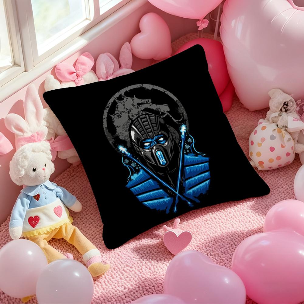 M-Mortal Kombat Game Cushion Cover Pattern Printed Pillowcase for Living Room Sofa Cushion Cover & Bedroom Decor