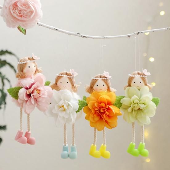 Jarní víla dívka ozdoba květina anděl závěsný přívěsek zasněná pohádková tématická dekorace na vánoční stromek svatební party výstavy