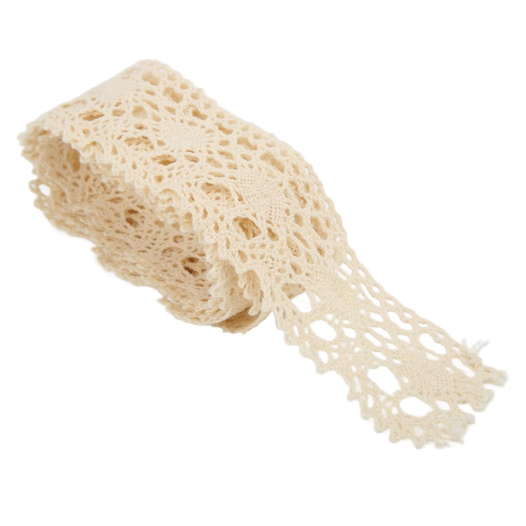 Lace Ribbon Cotton Thread 10 Yards Beige Decorative Accessories for DIY Clothing Decoration